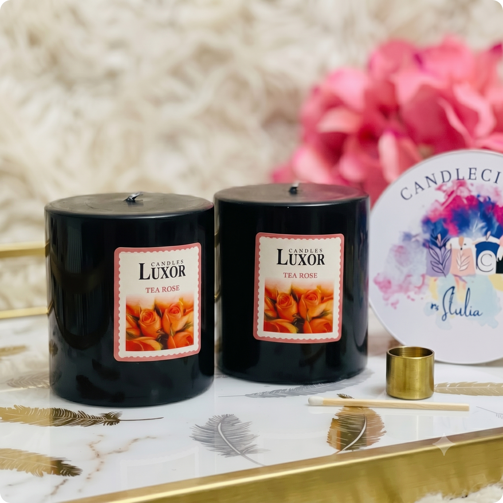 NATURAL SANDALWOOD PILLAR CANDLE (SET OF 2)