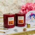 NATURAL SANDALWOOD PILLAR CANDLE (SET OF 2)