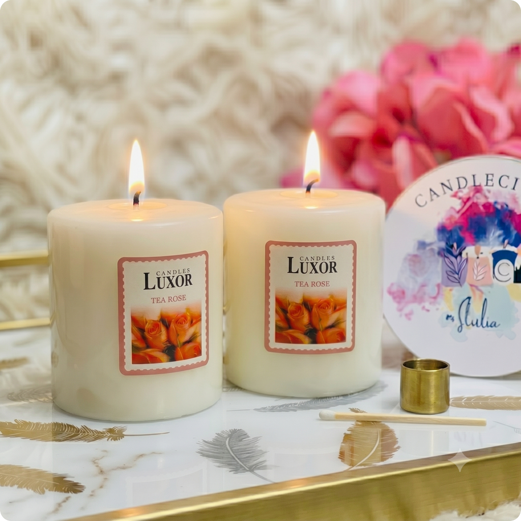 NATURAL SANDALWOOD PILLAR CANDLE (SET OF 2)